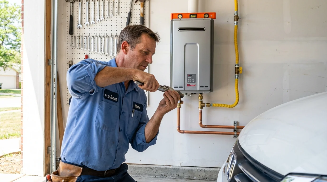 Tankless water heater installation by a Johns Plumbing LLC plumber in Salisbury